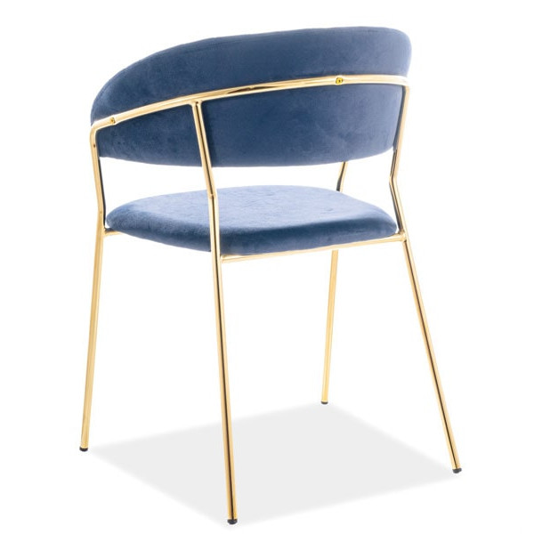 Стілець Signal Lira Velvet Синій-Золотий-1