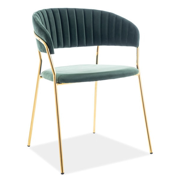Стілець Signal Lira Velvet Зелений-Золотий-0