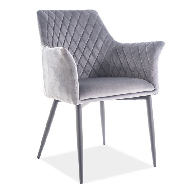 Стул Signal Sergio Velvet Серый-Черный Стул Signal Sergio Velvet Серый-Черный-0