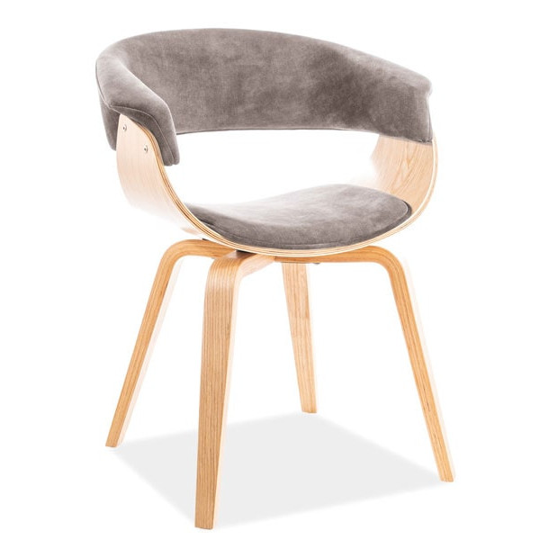 Стілець Signal Indiana Velvet Сірий Дуб Стілець Signal Indiana Velvet Сірий Дуб-0
