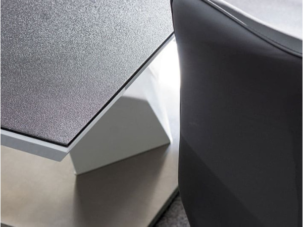 Стол раскладной обеденный Signal Alaras II 120(180)х80 Черный эфект камня/Белый-5