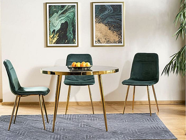 Обеденный стол Signal CALVIN Черный эффект мрамора/Золото-5