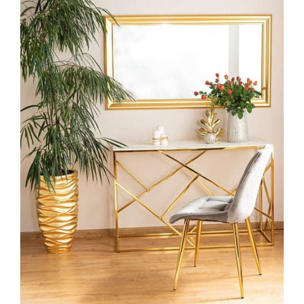 Журнальний стіл Signal ESCADA C II Білий ефект мармуру/Золото-2