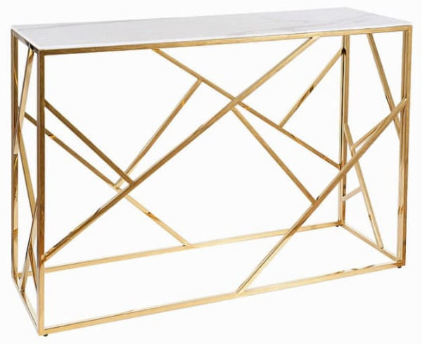 Журнальний стіл Signal ESCADA C II Білий ефект мармуру/Золото-0