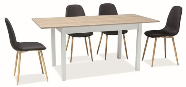 Стіл розкладний обідній Signal HORACY 125(170)x75 Дуб Вотан/Білий мат-1