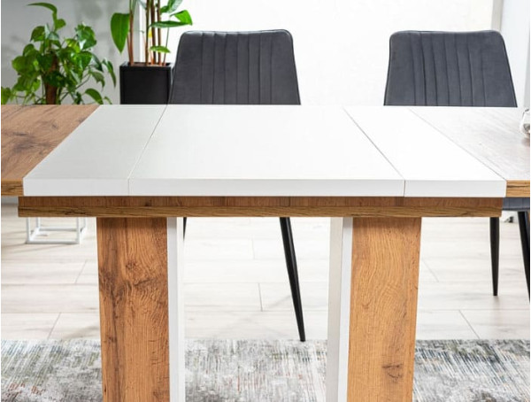 Стол раскладной обеденный Signal TWINS Дуб Артизан/Белый-7