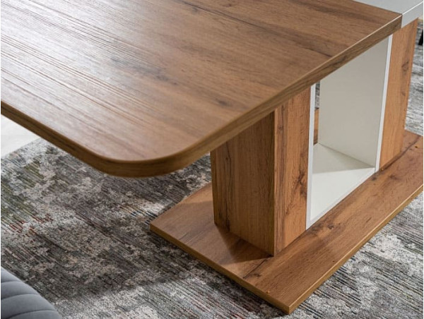 Стол раскладной обеденный Signal TWINS Дуб Артизан/Белый-9