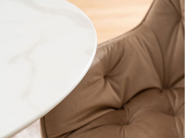 Обеденный стол Signal ONTARIO Белый эффект мрамора/Черный-4