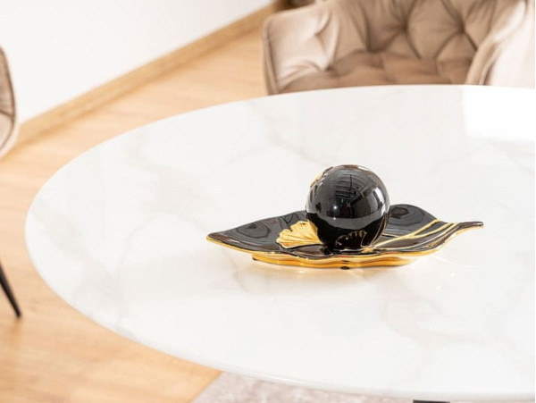 Обеденный стол Signal ONTARIO Белый эффект мрамора/Черный-5