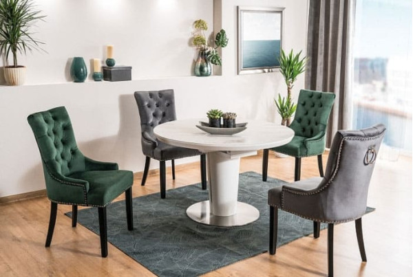 Стол раскладной обеденный Signal Orbit 120 Ceramic Белый Эффект Мармура/Белый-4