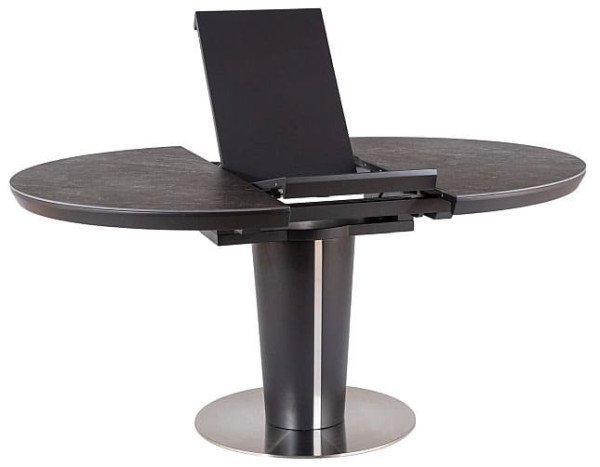 Стіл розкладний обідній Signal Orbit 120 Ceramic Сірий Ефект Мрамора/Антрацит-1