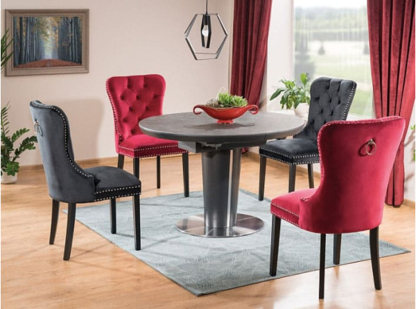 Стіл розкладний обідній Signal Orbit 120 Ceramic Сірий Ефект Мрамора/Антрацит-6