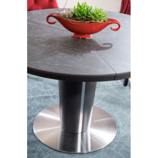 Стіл розкладний обідній Signal Orbit 120 Ceramic Сірий Ефект Мрамора/Антрацит-2