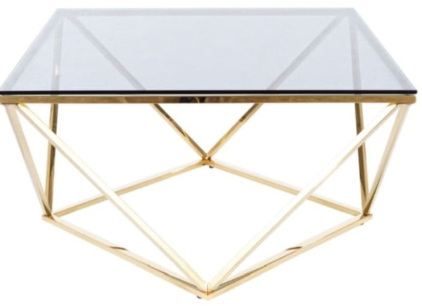 Журнальный стол Signal SILVER A Стекло димчасте/Золото-0