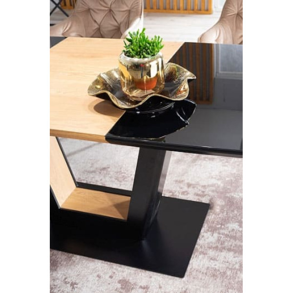 Стол раскладной обеденный Signal Sydney Черный/Дуб-2