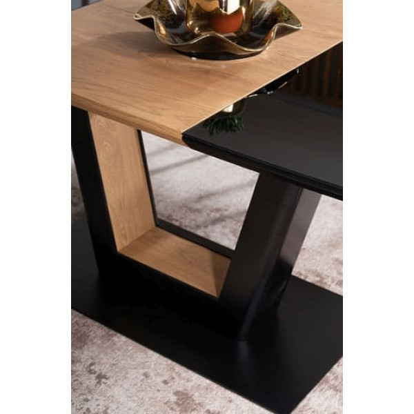 Стол раскладной обеденный Signal Sydney Черный/Дуб-3