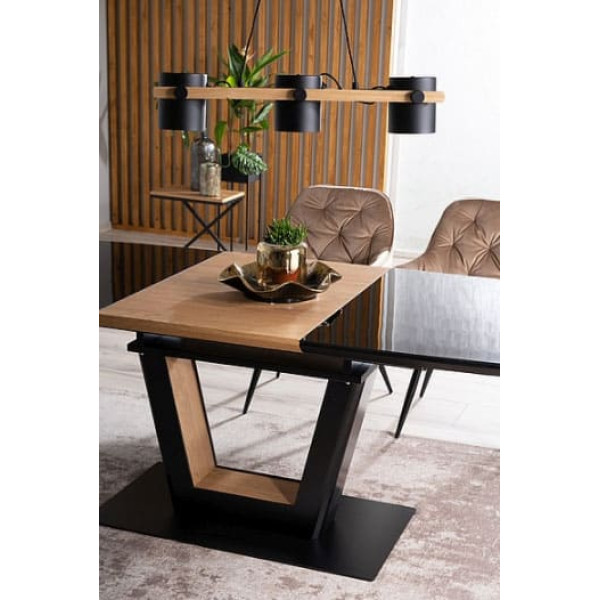 Стол раскладной обеденный Signal Sydney Черный/Дуб-4