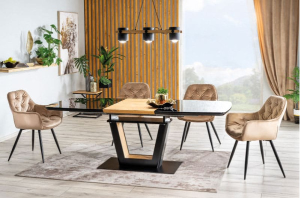 Стол раскладной обеденный Signal Sydney Черный/Дуб-8