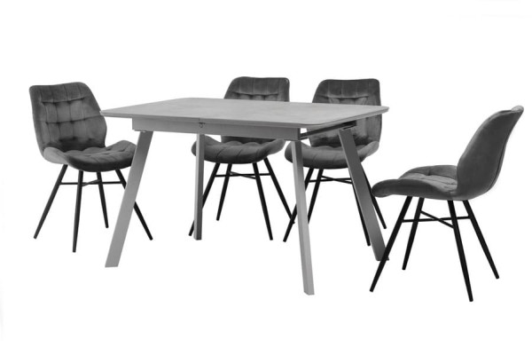Керамический стол раскладной обеденный Vetro Mebel TM-81 Айс грей-Серый-3