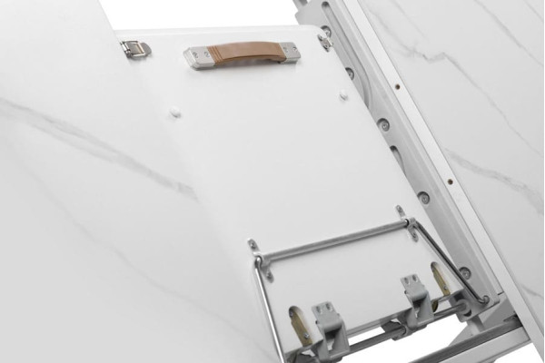 Керамічний стіл розкладний обідній Vetro Mebel TM-81 Білий мармур-7