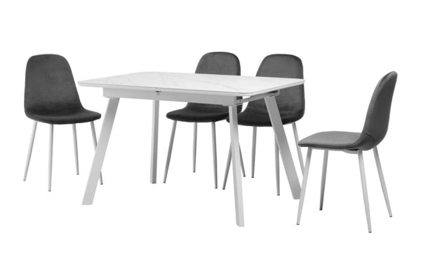 Керамічний стіл розкладний обідній Vetro Mebel TM-81 Білий мармур-5