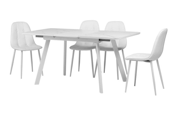 Керамічний стіл розкладний обідній Vetro Mebel TM-81 Білий мармур-4