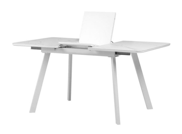 Керамічний стіл розкладний обідній Vetro Mebel TM-81 Білий мармур-1