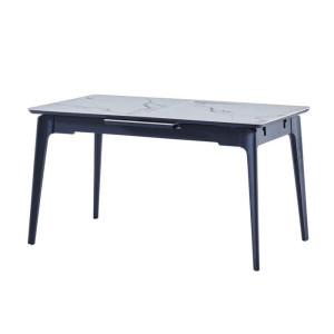 Керамический стол раскладной обеденный Vetro Mebel TM-89 Каса вайт-черный