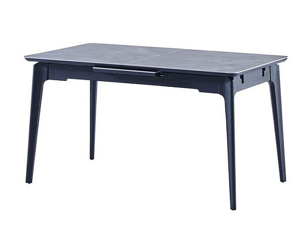 Керамічний стіл розкладний обідній Vetro Mebel TM-89 Памеса грей-чорний-0