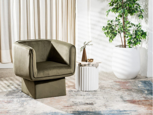 Поворотное кресло Vetro Mebel Мириам Зеленый мох-1