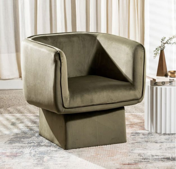 Поворотное кресло Vetro Mebel Мириам Зеленый мох-0