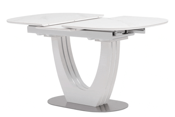 Керамический стол раскладной обеденный Vetro Mebel TML-866 Белый мрамор-5