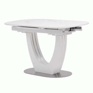 Керамический стол раскладной обеденный Vetro Mebel TML-866 Белый мрамор