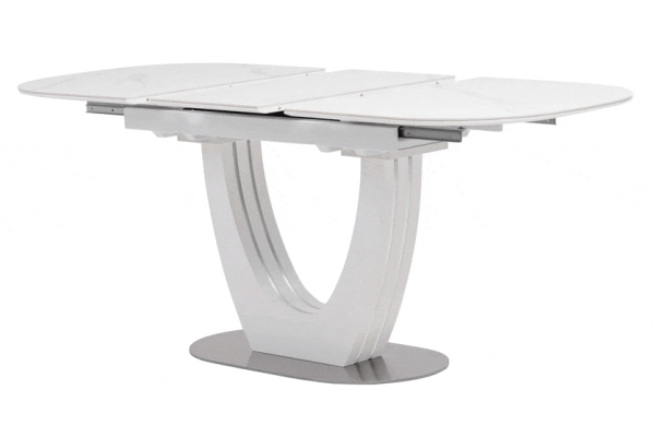 Керамический стол раскладной обеденный Vetro Mebel TML-866 Белый мрамор-7