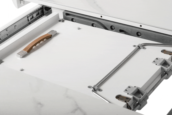 Раскладной обеденный стол Vetro Mebel TML-875 Белый мрамор-7