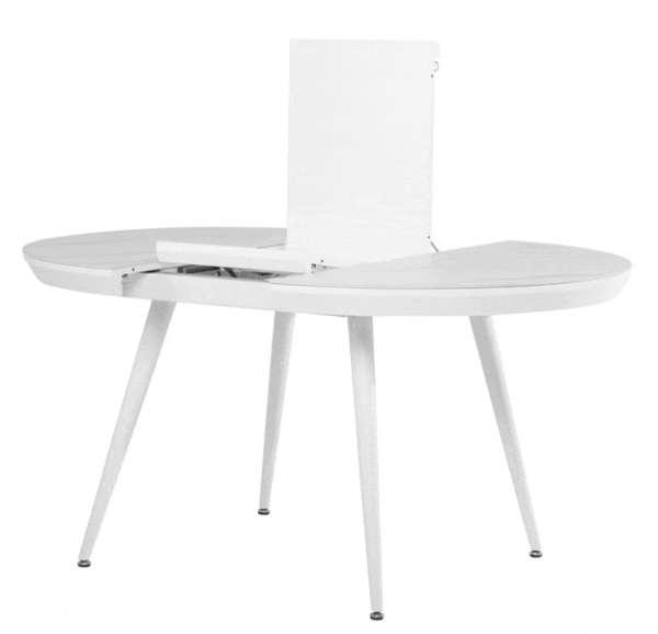 Раскладной обеденный стол Vetro Mebel TML-875 Белый мрамор-3