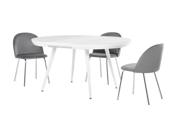 Раскладной обеденный стол Vetro Mebel TML-875 Белый мрамор-1