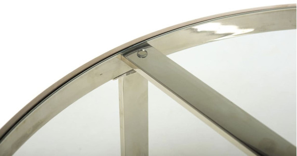 Журнальний стіл Vetro Mebel CB-1 Прозорий-срібло-2