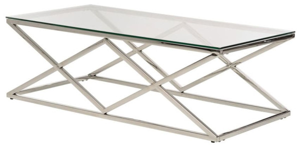 Журнальный стол Vetro Mebel CD-1 Прозрачный-серебро-0
