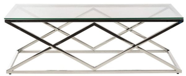 Журнальный стол Vetro Mebel CD-1 Прозрачный-серебро-2