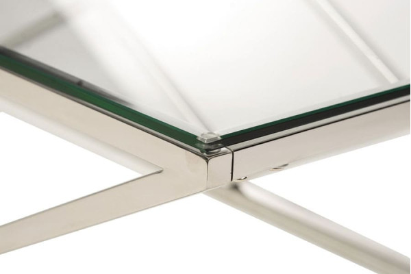 Журнальный стол Vetro Mebel CD-1 Прозрачный-серебро-3