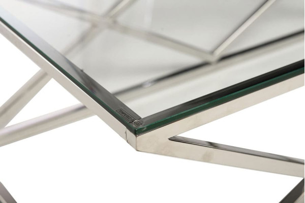 Журнальный стол Vetro Mebel CD-1 Прозрачный-серебро-4