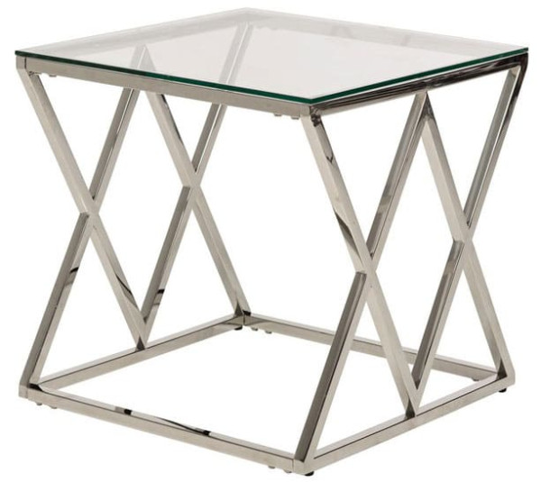 Журнальный стол Vetro Mebel CD-2 Прозрачный-серебро-0