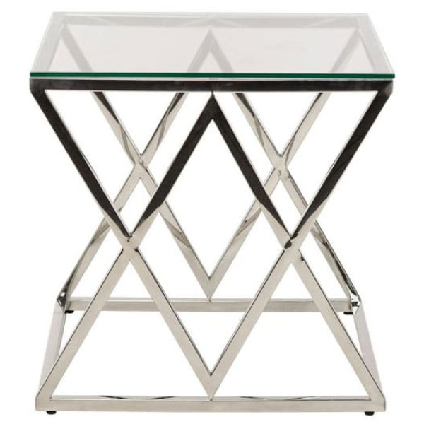 Журнальный стол Vetro Mebel CD-2 Прозрачный-серебро-2