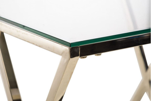 Журнальный стол Vetro Mebel CD-2 Прозрачный-серебро-6