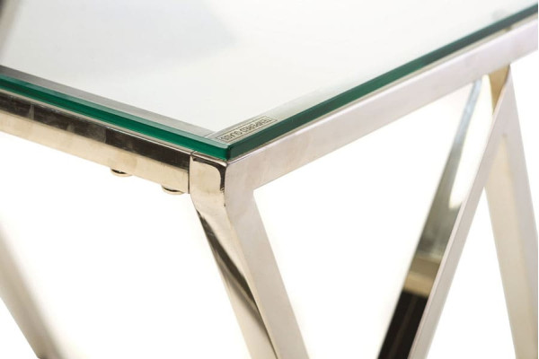 Журнальный стол Vetro Mebel CD-2 Прозрачный-серебро-7