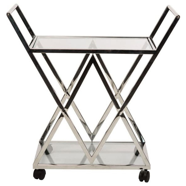 Сервировочный стол Vetro Mebel K-01 Прозрачный-серебро-3