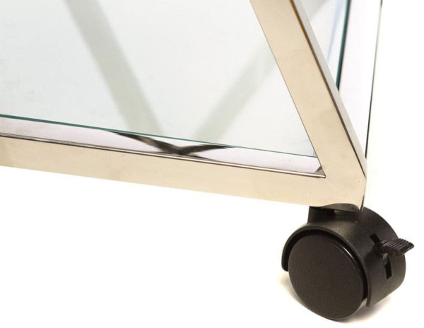 Сервировочный стол Vetro Mebel K-01 Прозрачный-серебро-5