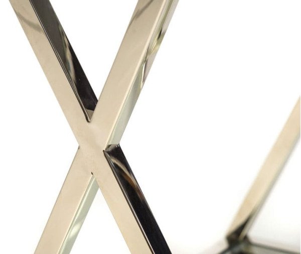 Сервировочный стол Vetro Mebel K-01 Прозрачный-серебро-6