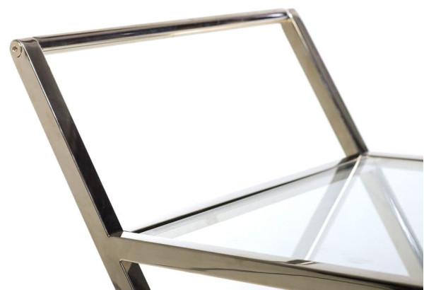 Сервировочный стол Vetro Mebel K-01 Прозрачный-серебро-7